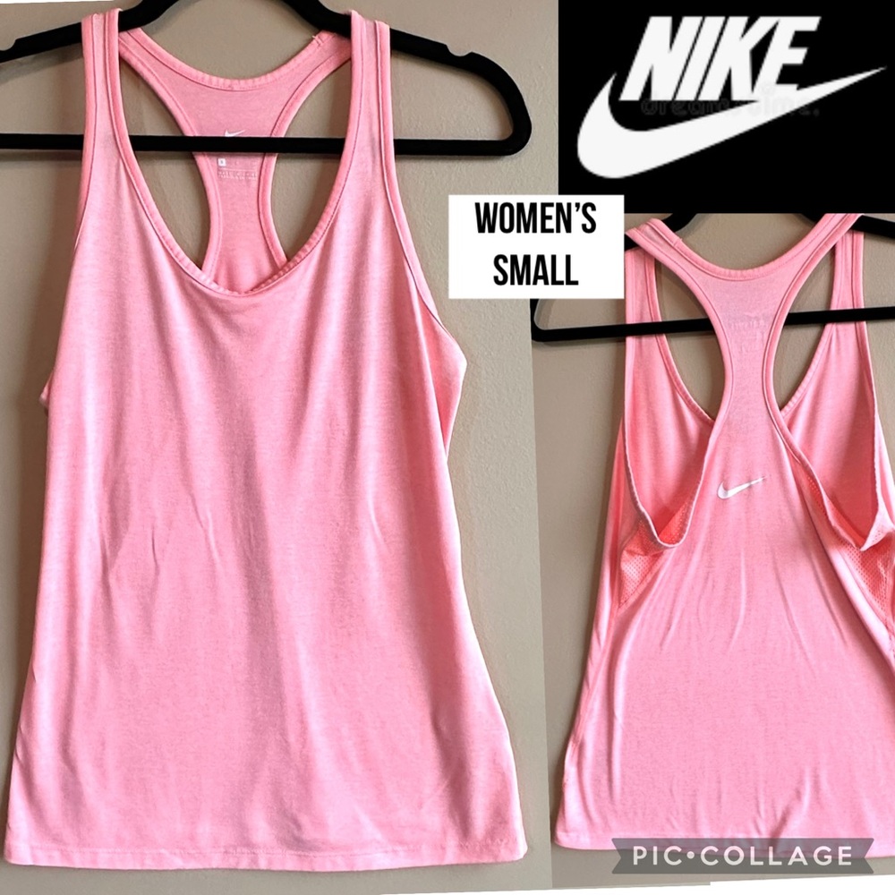 Nike Womens Tank Top Dri-Fit Slim Fit Orange Performance Training Racerback S